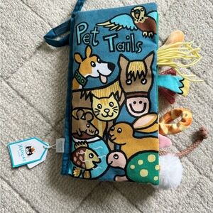 Jellycat Pet Tails Book - Blue and Multicolor